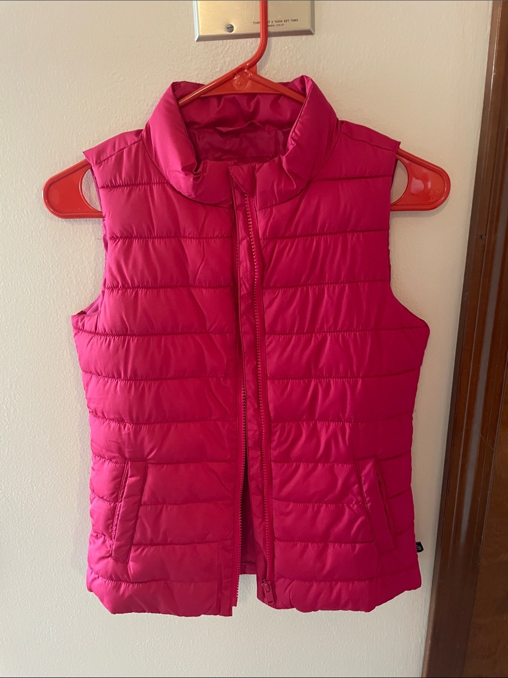 GAP Hot Pink Quilted Puffer Vest